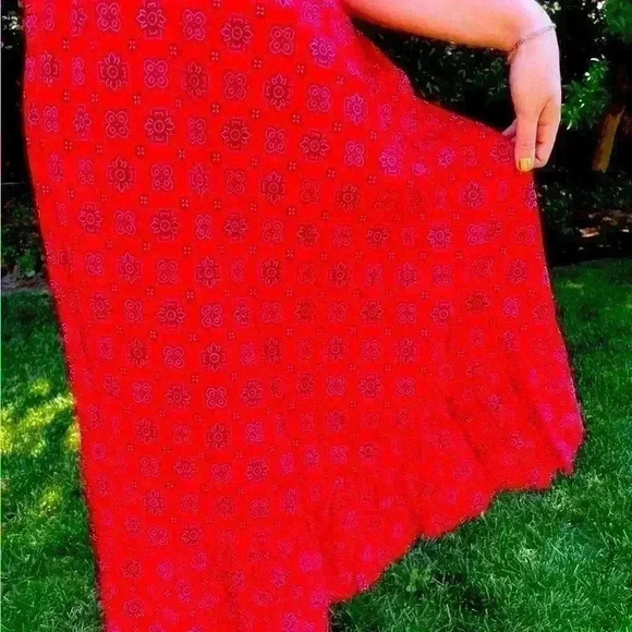 Vintage red bandanna skirt size 26 waist - Picture 3 of 9